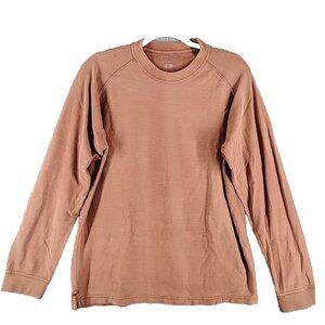 AUSTIN T-Shirt Long Sleeve Crew Neck Solid Orange SIZE S